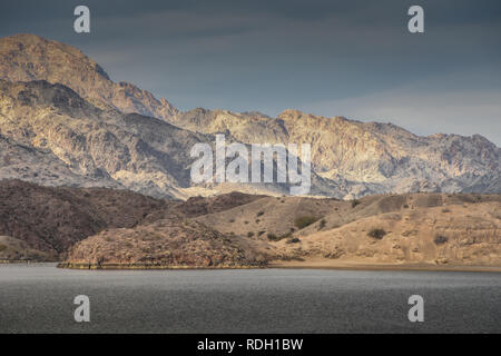 Davis Dam Hydroelectric Dam on the Colorado River near Laughlin, Nevada and Bullhead City, Arizona Stock Photo