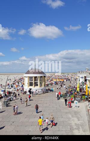 Pavilion on the main beach, Borkum Island, an East Frisian Island, Eastern Friesland, Lower Saxony Stock Photo