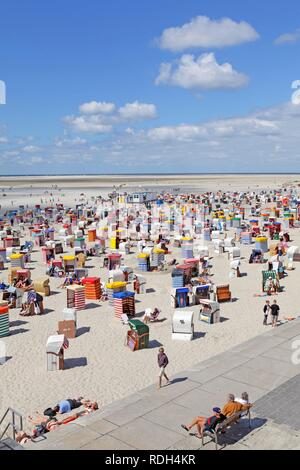 Main beach on Borkum Island, an East Frisian Island, Eastern Friesland, Lower Saxony Stock Photo