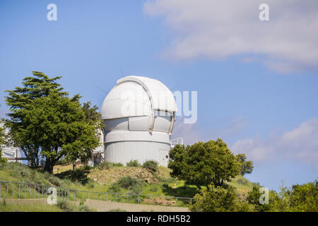 May 7, 2017 San Jose/CA/USA - The Automated Planet Finder Telescope (APF) on top of Mt Hamilton, San Jose, San Francisco bay area, California Stock Photo