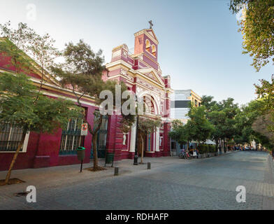 Vera Cruz Parish Church at Lastarria neighborhood - Santiago, Chile Stock Photo