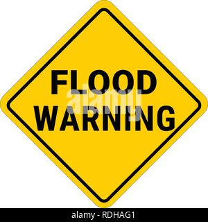 Warning Sign Flood Warning. Flash Flood Watch. Stock Vector