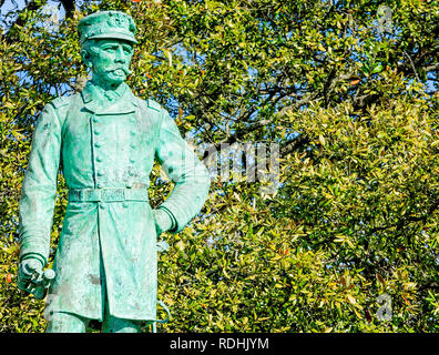 A lifesize Confederate monument of Admiral Raphael Semmes stands on ...