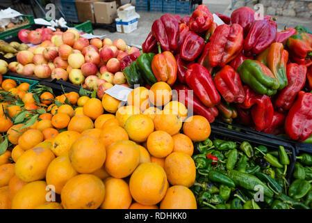 Fresh fruit and vegetable sold on the market Stock Photo