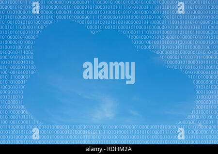 Cloud Computing in Code Against a Blue Sky Stock Photo
