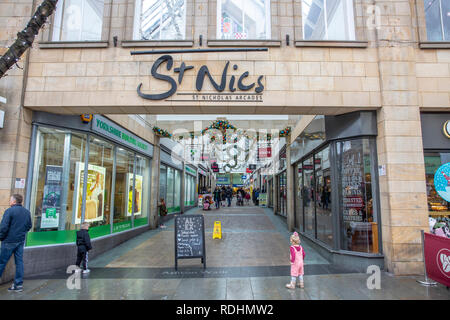 St Nics shopping mall arcade in the city of Lancaster,Lancashire,England Stock Photo