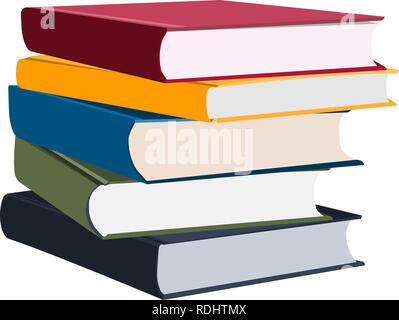 Stack of multi colored books/diaries/daily planners. Vector illustration, EPS10. Stock Vector