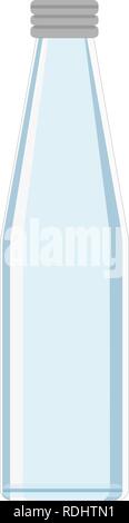 Blue transparent glass bottle for milk, juice or water ready for your design. Vector illustration, EPS10. Stock Vector