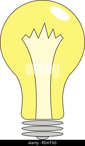 Light bulb icon, isolated on white background. Idea sign, solution, thinking concept. Symbol of lighting, electric. Vector illustration, EPS10. Stock Vector