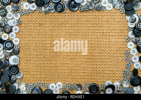 button background still life with space for type, sewing, crafts, Stock Photo