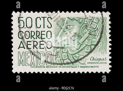 Postage stamp from Mexico depicting a Chiapas bas relief from