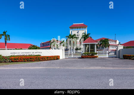 American University of Antigua, College of Medicine from Jabberwock Rd, Osbourn. Stock Photo