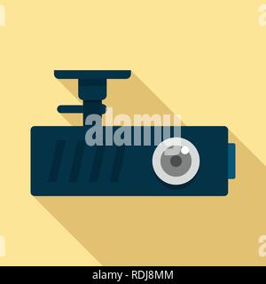 Car dash cam icon. Flat illustration of car dash cam vector icon for web design Stock Vector