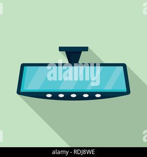 Car back mirror icon. Flat illustration of car back mirror vector icon for web design Stock Vector