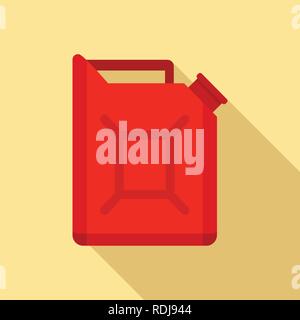 Car fuel canister icon. Flat illustration of car fuel canister vector icon for web design Stock Vector