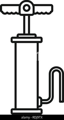 Car air pump icon. Outline car air pump vector icon for web design isolated on white background Stock Vector