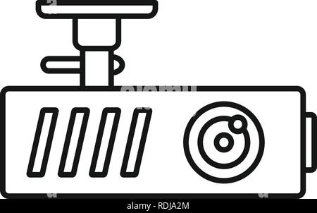Car dash cam icon. Outline car dash cam vector icon for web design isolated on white background Stock Vector