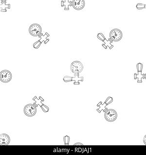 Welding gas pressure monitor icon. Outline illustration of welding gas pressure monitor vector icon for web design isolated on white background Stock Vector