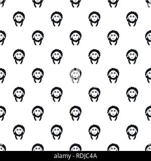 Front face sheep pattern seamless vector repeat geometric for any web design Stock Vector