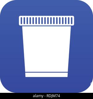 Trash can icon digital blue Stock Vector