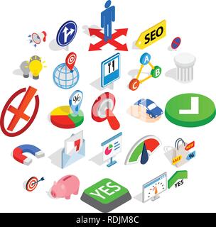 Decision icons set, isometric style Stock Vector
