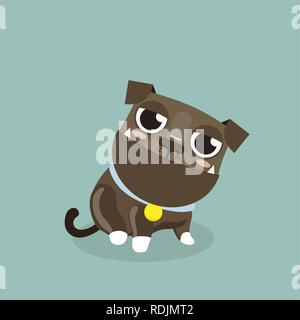 Dog American Pitbull Terrier Cartoon Vector. Stock Vector