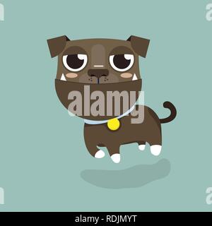 Dog American Pitbull Terrier Cartoon Vector. Stock Vector