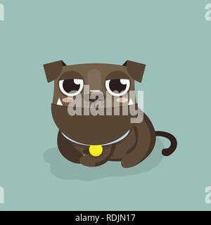 Dog American Pitbull Terrier Cartoon Vector. Stock Vector
