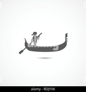Gondola flat icon Stock Vector