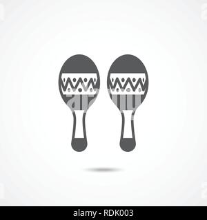 Maracas flat icon Stock Vector