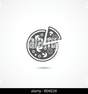 Pizza flat icon Stock Vector