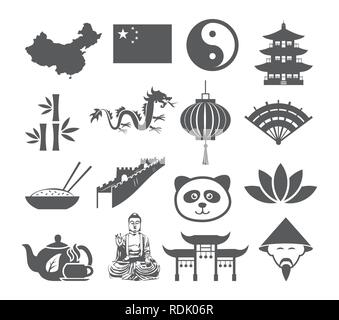 China icons set Stock Vector