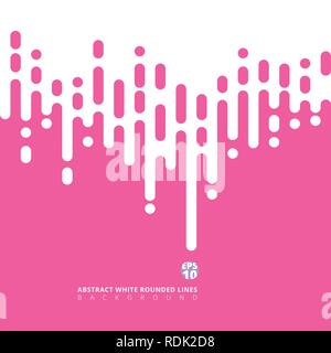 Abstract pink rounded lines halftone transition on white background. You can use for template valentines day card. Vector Illustration Stock Vector