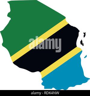 Simple outline map of Tanzania, vector silhouette in sketch line style ...