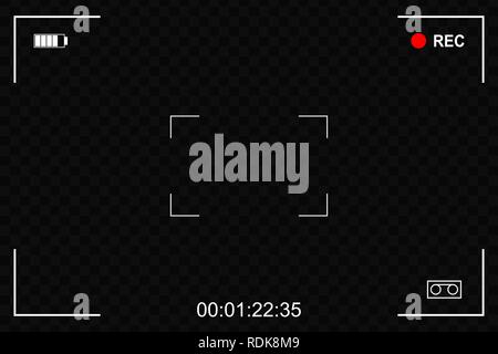 Camera focusing screen, viewfinders camera recording. Vector illustration Stock Vector