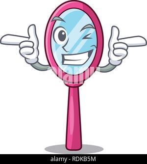 Wink mirror isolated with on the mascot Stock Vector