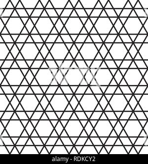 Abstract Geometric Seamless pattern .Black lines on white background.Silhouette lines with a large thickness Stock Vector