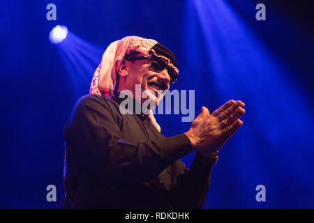Norway, Oslo - Januar 10, 2019. The Syrian singer, songwriter and musician Omar Souleyman performs a live concert at Rockefeller in Oslo. (Photo credit: Gonzales Photo - Per-Otto). Stock Photo