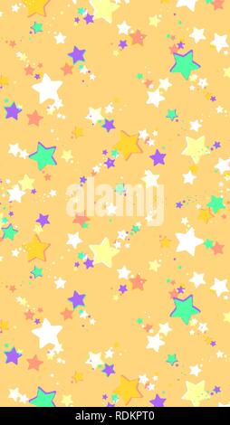 Abstract background of colored stars. Suitable for a phone background Stock Vector