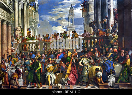 The Wedding Feast at Cana (1563), by Paolo Veronese depicts the ...