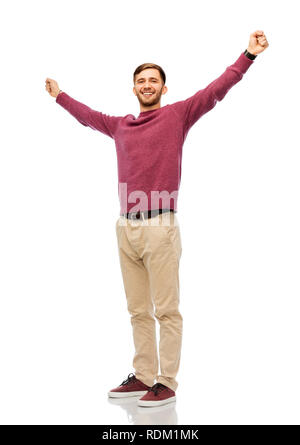 happy young man celebrating success Stock Photo