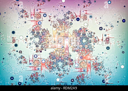 Abstract pattern in pastel colors with embossed pattern on delicate pink and blue background. Stock Photo