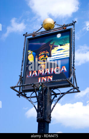 Jamaica Inn Sign, Cornwall Stock Photo