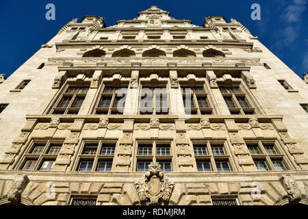 Leipzig, Germany - November 15, 2018. Facade of New Town Hall (Neues Rathaus) building in Leipzig. Stock Photo