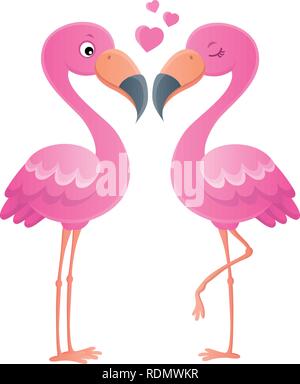 Valentine flamingos topic image 1 - eps10 vector illustration. Stock Vector