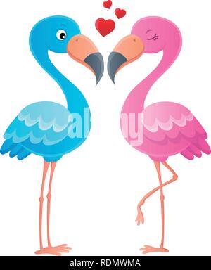 Valentine flamingos topic image 2 - eps10 vector illustration. Stock Vector