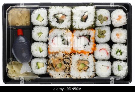 Sushi, sashimi, in packaging Stock Photo