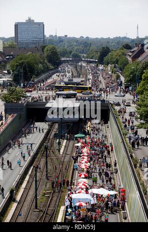 The A40 motorway at the Still-Leben art event on the Ruhrschnellweg A40 motorway, largest event of the Capital of Culture Stock Photo