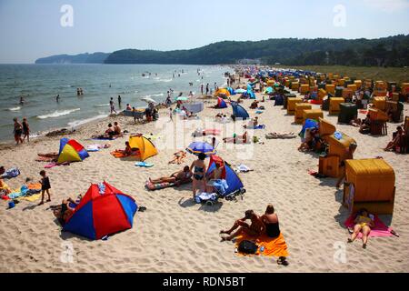 Beach in the seaside resort and spa town of Binz, Ruegen island, Mecklenburg-Western Pomerania Stock Photo