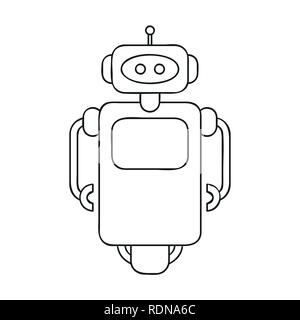 cute robot outline drawing for coloring book vector illustration EPS10 Stock Vector